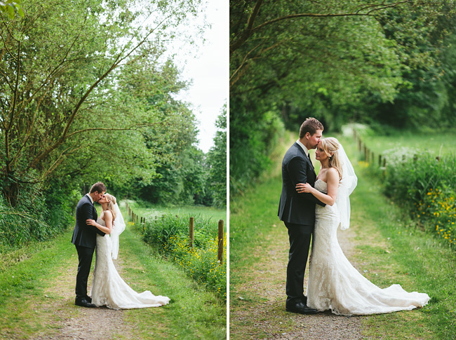 bride and groom on path abbotsford