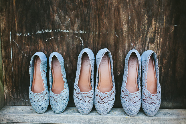 Grey Lace Wedding Flats