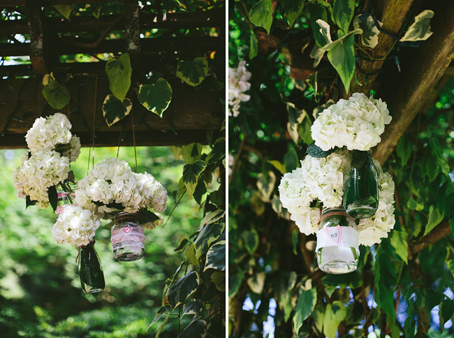 Hanging mason jars wedding