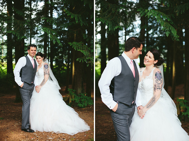 Bride and Groom in forest