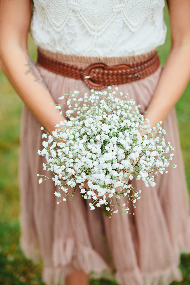 Baby's breath bridesmaid mismatched skirts