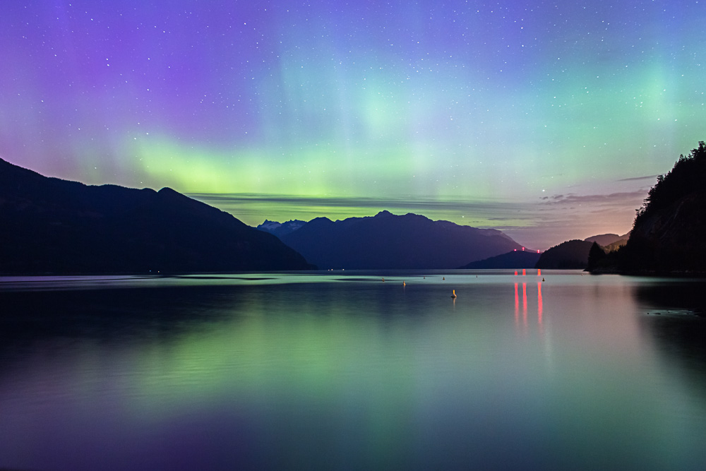 Northern Lights at Porteau Cove, British Columbia