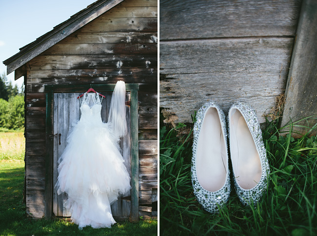 Wedding dress on a Maple Ridge barn