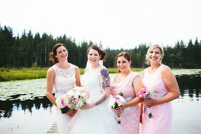 Bridesmaids at the lake