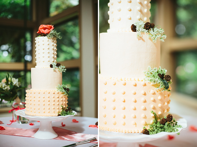 Polka Dot Pine Cone Wedding Cake