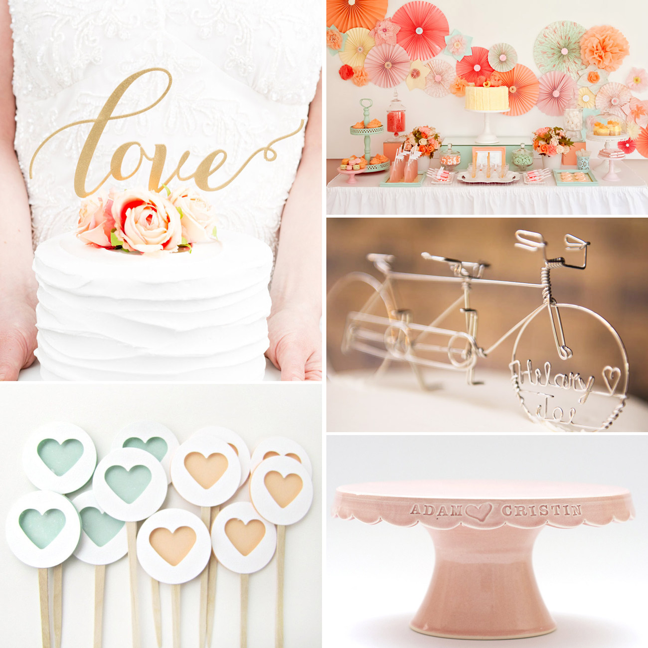 Etsy Cake Stands and Cake Toppers