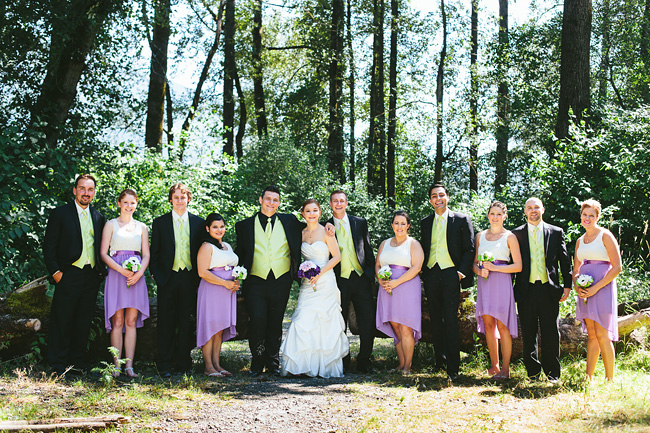 Purple and Green Bridal Party