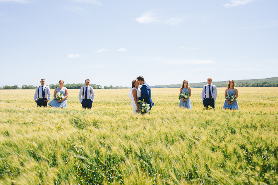 Bridal Party in Manitoba Wheat Field